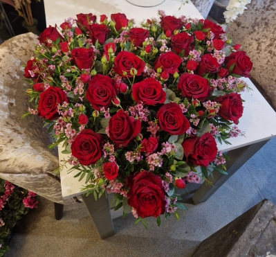 red rose heart